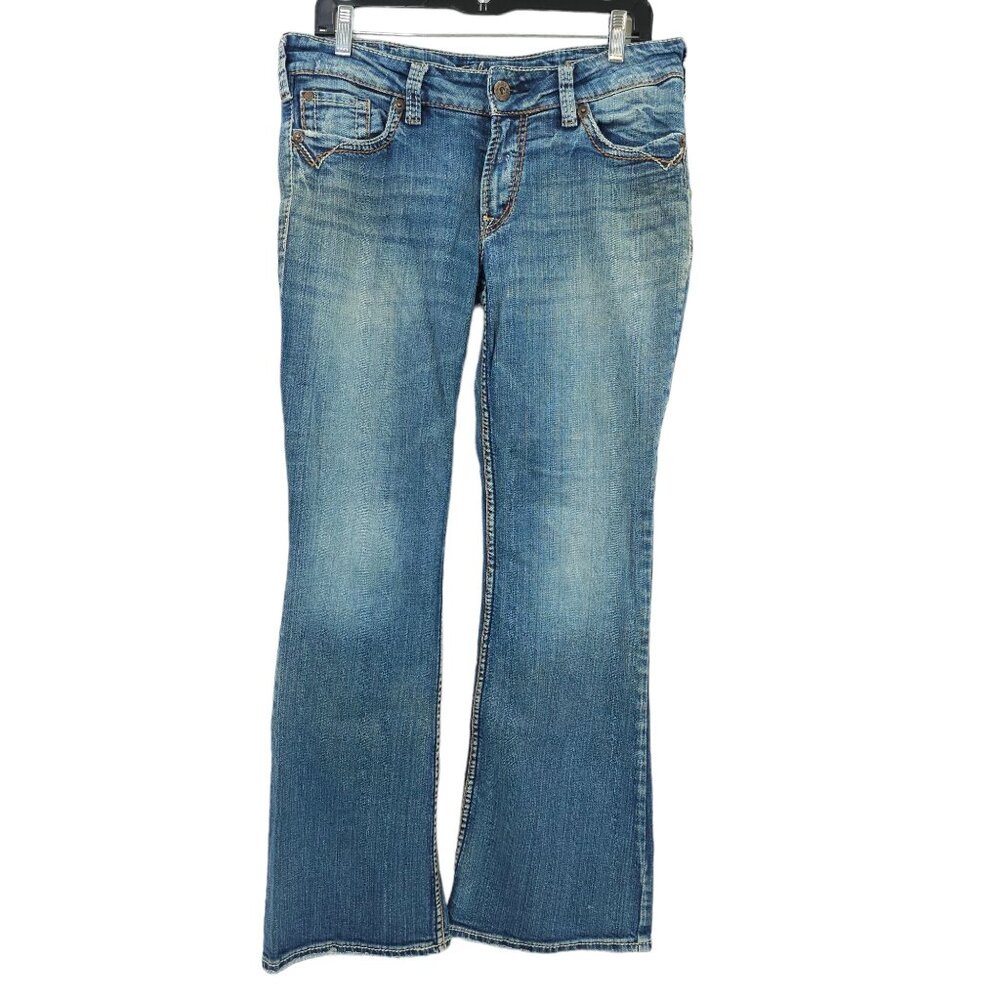 Silver Jeans Suki Surplus Bootcut 32 x 30 Short Altered Hem Mid Rise Flap Pocket